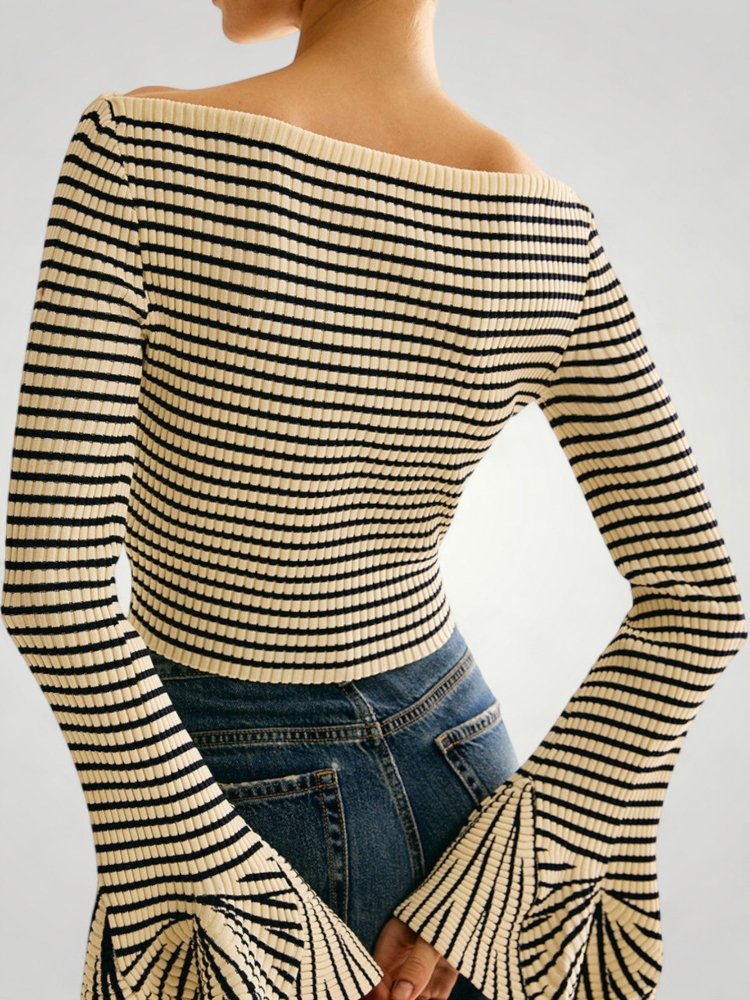 Pull à Épaules Volantées Chic et Élégant 4 - Mode Lumière