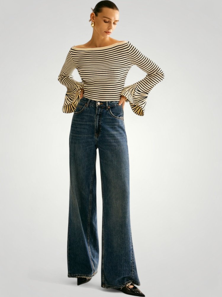 Pull à Épaules Volantées Chic et Élégant 5 - Mode Lumière