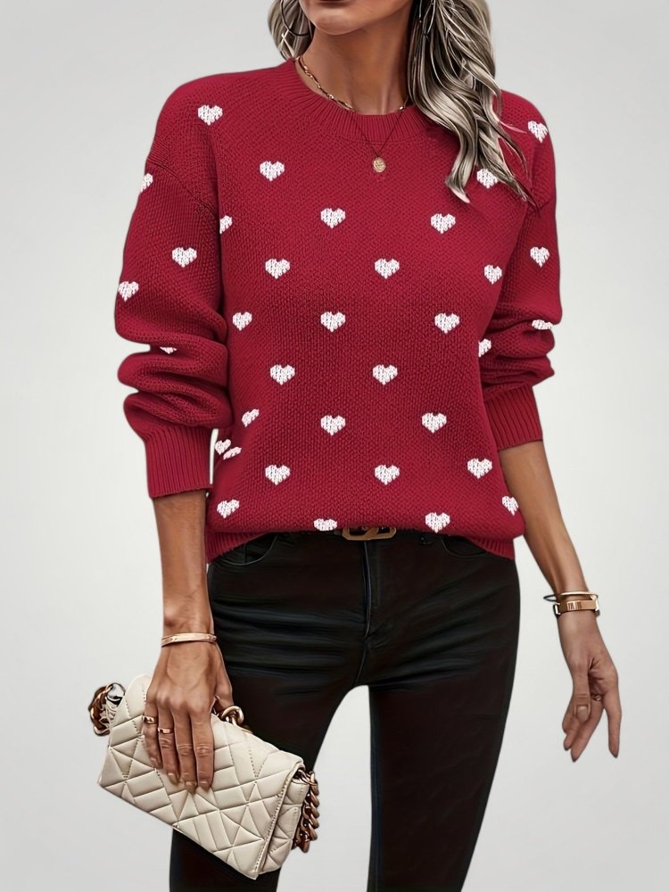 Pull à Motif Cœur Élégant et Confortable 5 - Mode Lumière