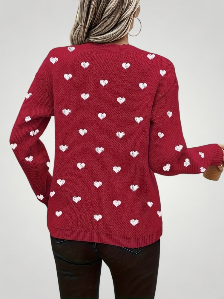 Pull à Motif Cœur Élégant et Confortable 9 - Mode Lumière