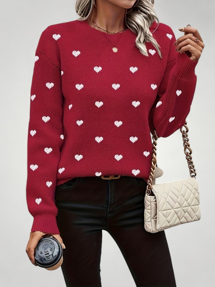Pull à Motif Cœur Élégant et Confortable 6 - Mode Lumière