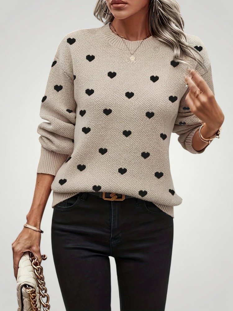 Pull à Motif Cœur Élégant et Confortable 2 - Mode Lumière