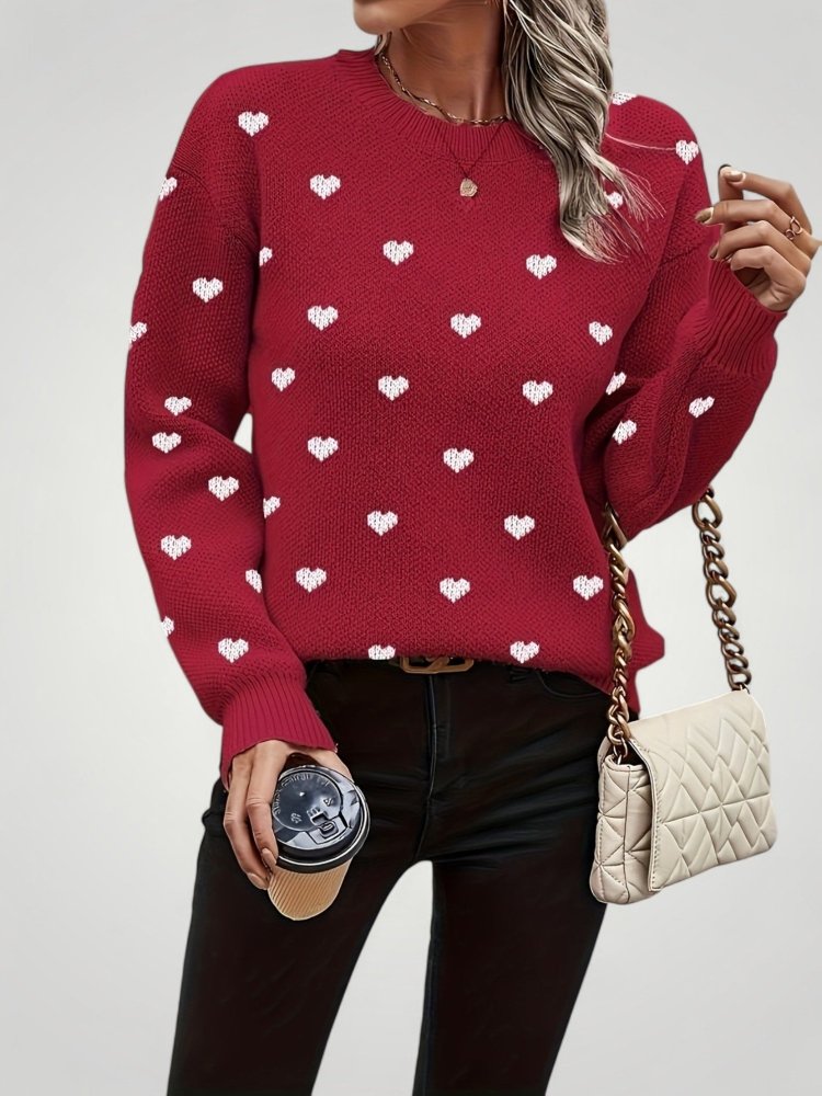 Pull à Motif Cœur Élégant et Confortable 7 - Mode Lumière