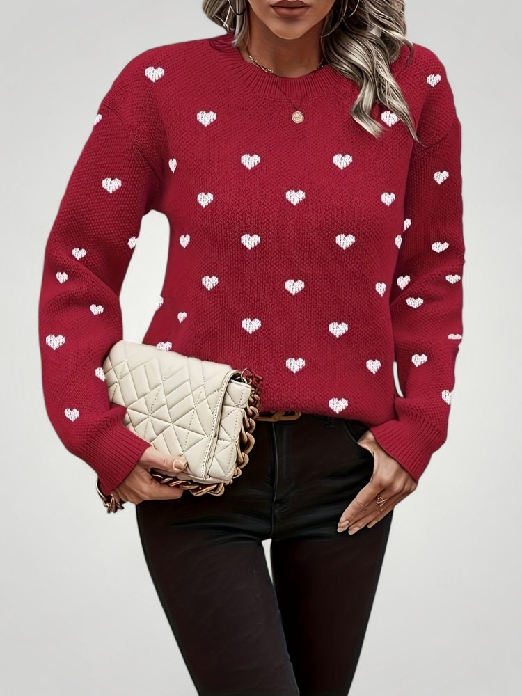 Pull à Motif Cœur Élégant et Confortable 8 - Mode Lumière