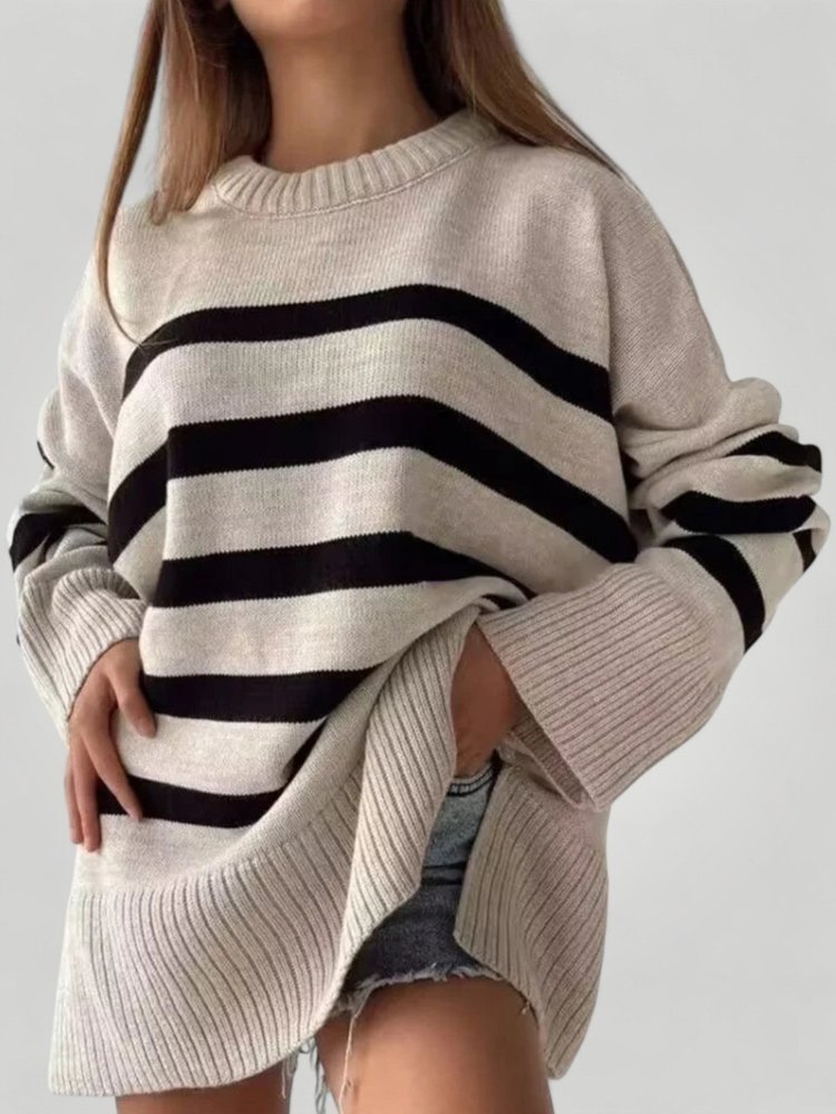 Pull à Rayures Horizontales Confortable 1 - Mode Lumière
