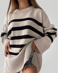 Pull à Rayures Horizontales Confortable 1 - Mode Lumière