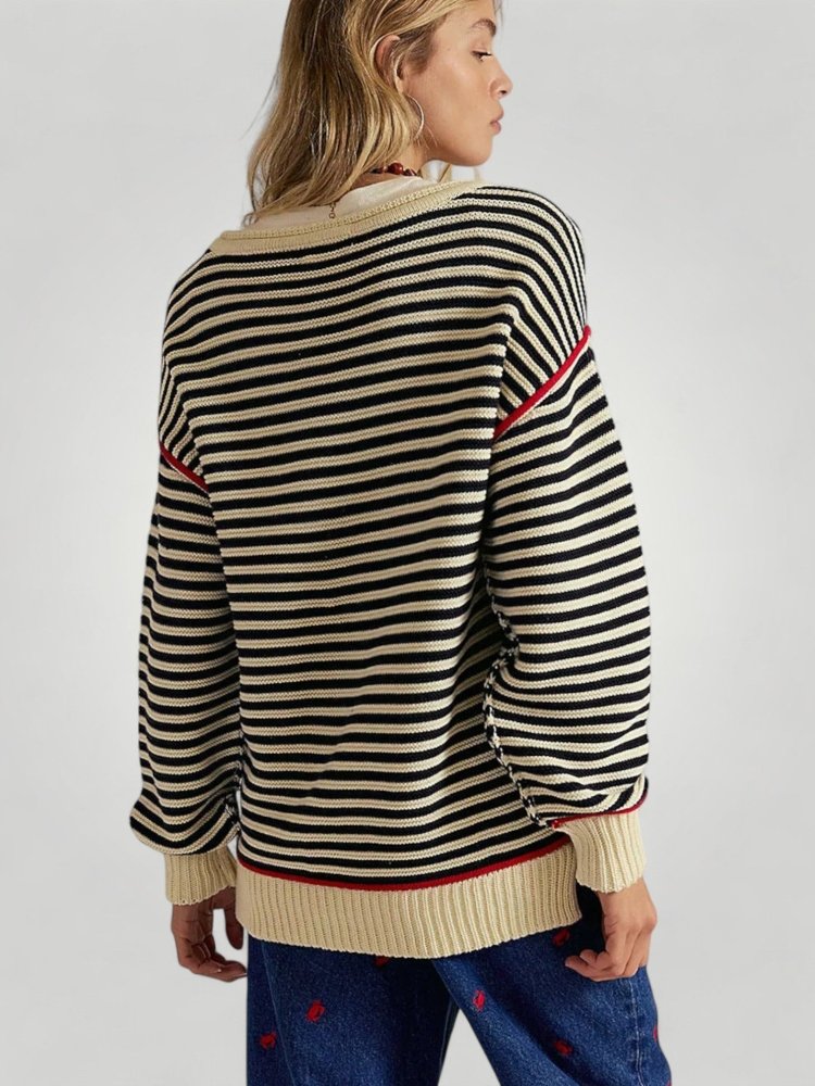 Pull à Rayures Horizontales Élégant 2 - Mode Lumière