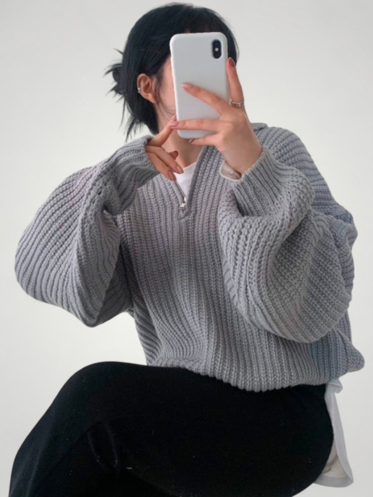Pull d’Hiver avec Col Plié Élégant et Confortable 3 - Mode Lumière