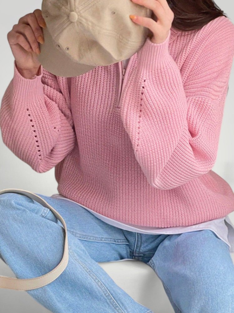 Pull d’Hiver avec Col Plié Élégant et Confortable 4 - Mode Lumière