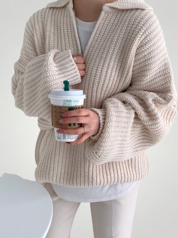 Pull d’Hiver avec Col Plié Élégant et Confortable 6 - Mode Lumière
