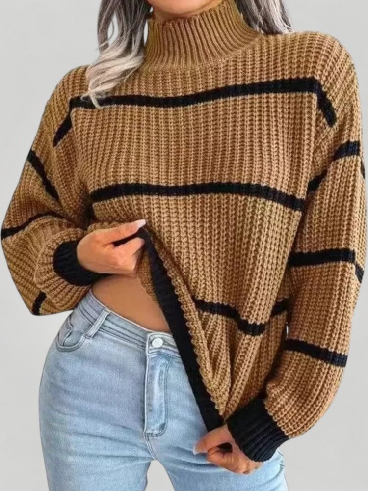 Pull d'Hiver à Col Montant Confortable 4 - Mode Lumière