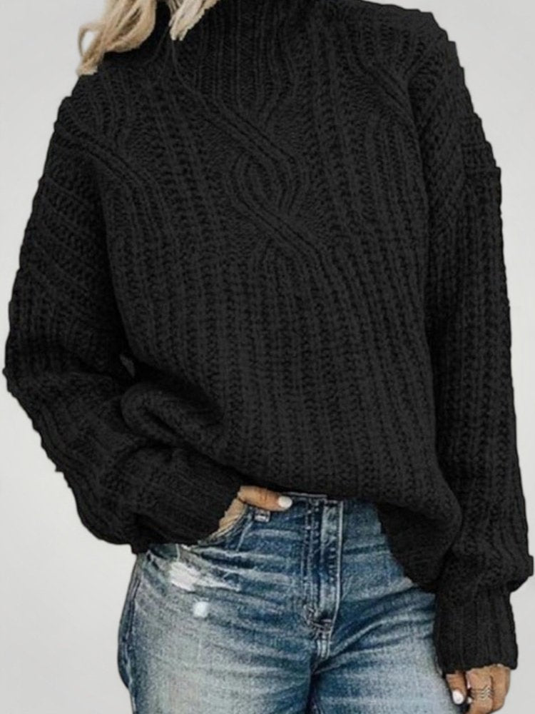 Pull en Tricot Élégant au Col Haut 1 - Mode Lumière