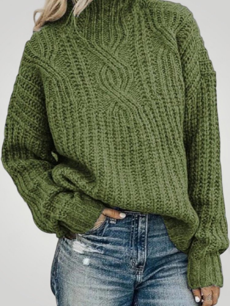 Pull en Tricot Élégant au Col Haut 2 - Mode Lumière