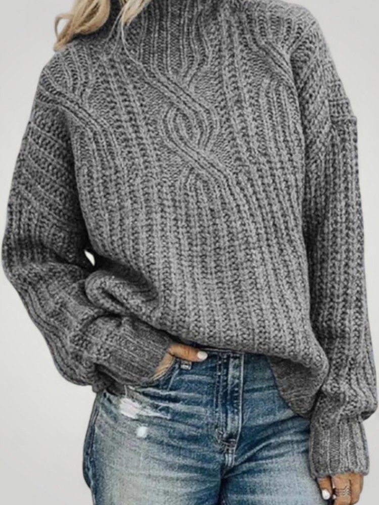 Pull en Tricot Élégant au Col Haut 3 - Mode Lumière
