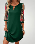 Robe Courte Femme Élégante avec Manches Transparentes
