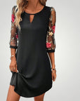 Robe Courte Femme Élégante avec Manches Transparentes