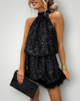 Robe Élégante Femme à Paillettes Glamour 0