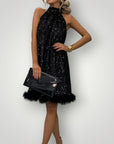 Robe Élégante Femme à Paillettes Glamour 2