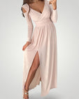 Robe Longue Femme Élégante avec Fente Séduisante