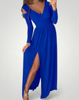 Robe Longue Femme Élégante avec Fente Séduisante