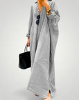 Robe Longue Femme Élégante avec Manches Chic