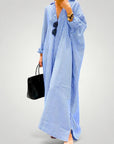 Robe Longue Femme Élégante avec Manches Chic