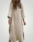 Robe Longue Femme Élégante à Manches Confortables