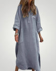 Robe Longue Femme Élégante à Manches Confortables