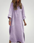 Robe Longue Femme Élégante à Manches Confortables