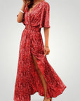 Robe Maxi Bohème Femme Élégante avec Fente