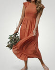 Robe Maxi Femme Élégante à Manches Papillon