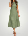 Robe Maxi Femme Élégante à Manches Papillon