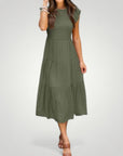 Robe Maxi Femme Élégante à Manches Papillon