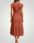 Robe Maxi Femme Élégante à Manches Papillon