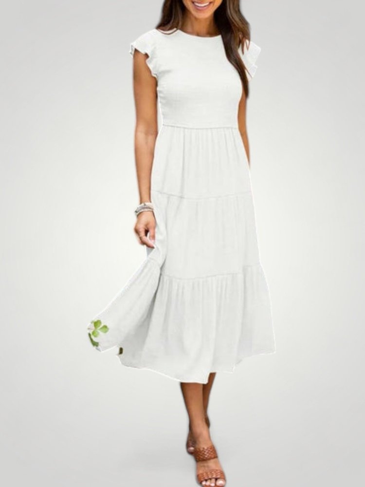 Robe Maxi Femme Élégante à Manches Papillon