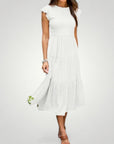 Robe Maxi Femme Élégante à Manches Papillon