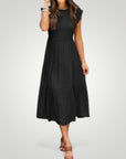 Robe Maxi Femme Élégante à Manches Papillon
