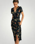 Robe Maxi Fleurie Femme Élégante à Col V