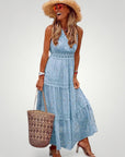 Robe Maxi Moulante Femme d’Été Sans Manches