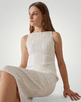 Robe Midi Femme Élégante à Effet Ondulé