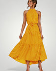 Robe Midi Femme Élégante à Pois Confortable