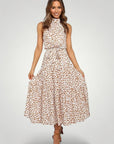 Robe Midi Femme Élégante à Pois Confortable