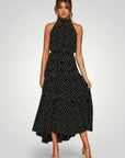 Robe Midi Femme Élégante à Pois Confortable