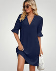Robe Mini Femme d’Été à Col V Flatteur