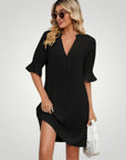 Robe Mini Femme d’Été à Col V Flatteur