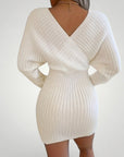 Robe Pull Femme Chic à Col V Confortable