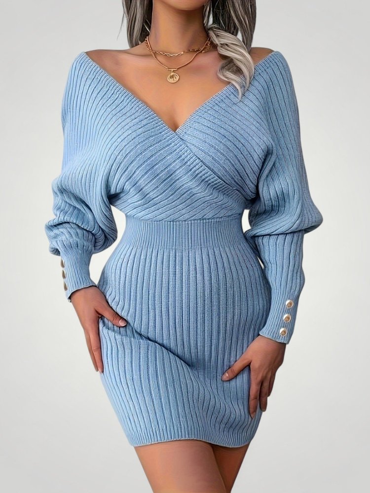 Robe Pull Col V Élégante et Confortable 1 - Mode Lumière