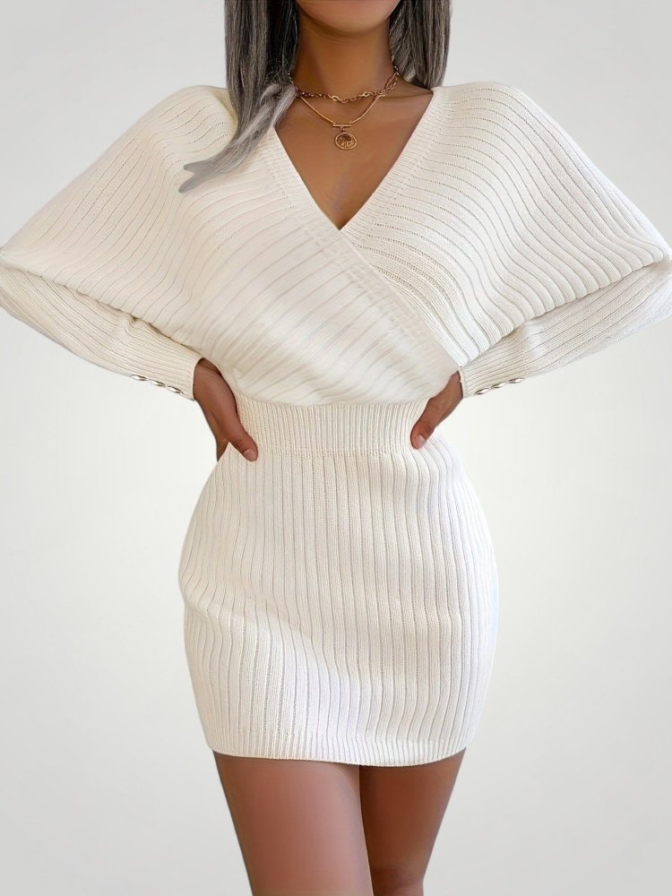 Robe Pull Col V Élégante et Confortable 4 - Mode Lumière