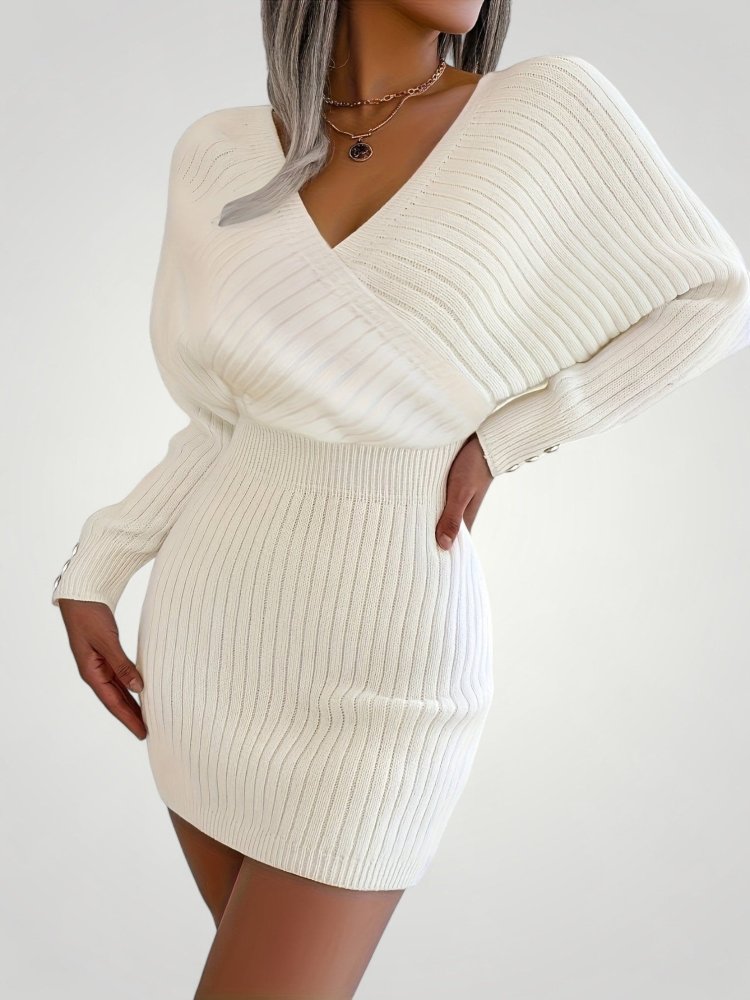 Robe Pull Col V Élégante et Confortable 5 - Mode Lumière