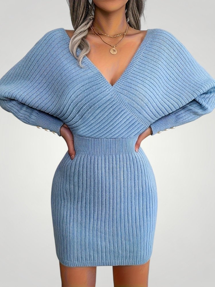 Robe Pull Col V Élégante et Confortable 2 - Mode Lumière